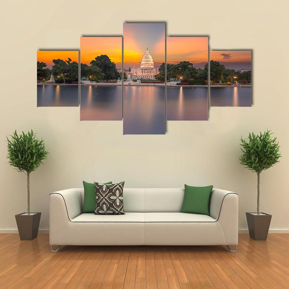 Congress Of USA Canvas Wall Art-5 Star-Gallery Wrap-62" x 32"-Tiaracle