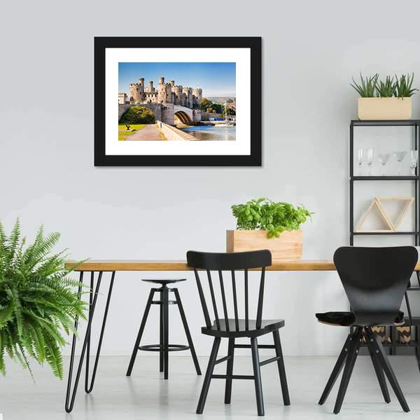 Conwy Castle In Wales Canvas Wall Art-5 Horizontal-Gallery Wrap-22" x 12"-Tiaracle