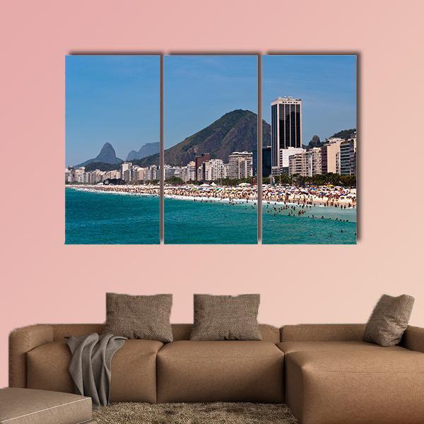 Copacabana Beach Canvas Wall Art-3 Horizontal-Gallery Wrap-25" x 16"-Tiaracle