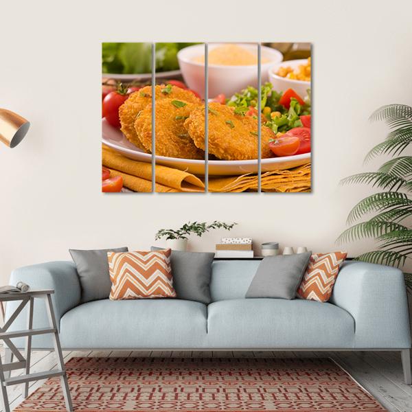 Corn Burgers Canvas Wall Art-4 Horizontal-Gallery Wrap-34" x 24"-Tiaracle