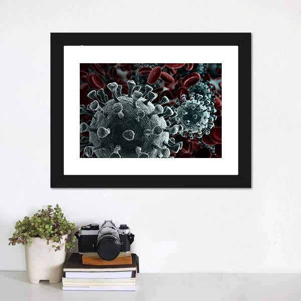 Coronavirus Close Up Canvas Wall Art-3 Horizontal-Gallery Wrap-25" x 16"-Tiaracle