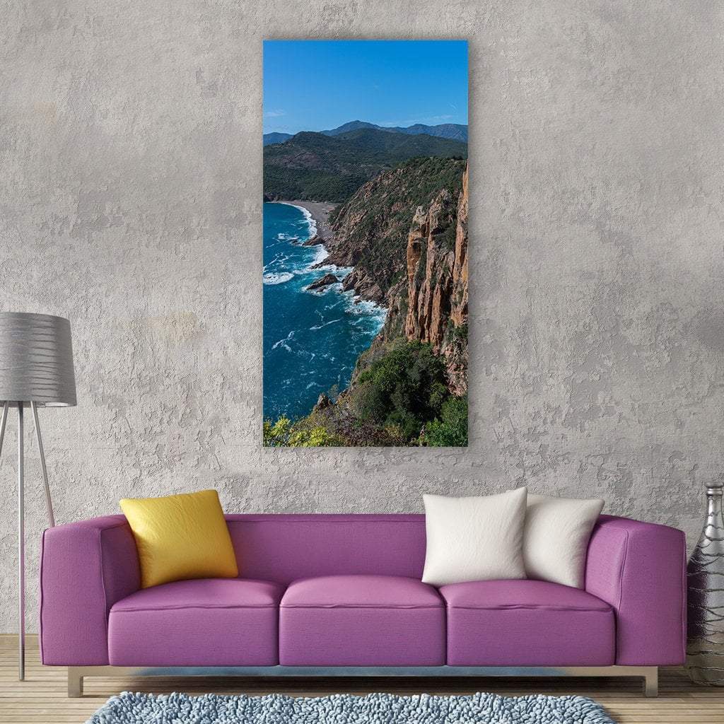 Corsica Landscape In French Region Vertical Canvas Wall Art-1 Vertical-Gallery Wrap-12" x 24"-Tiaracle