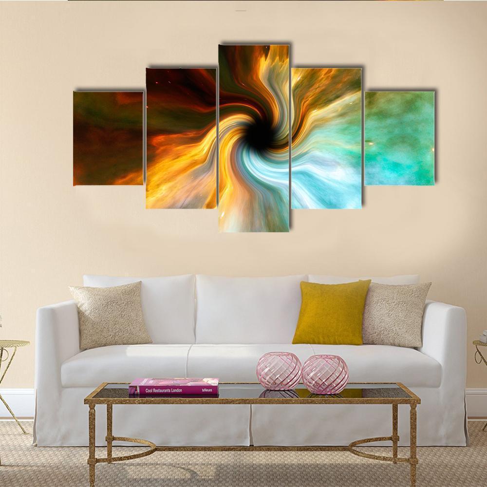 Cosmic Black Hole Canvas Wall Art-5 Star-Gallery Wrap-62" x 32"-Tiaracle