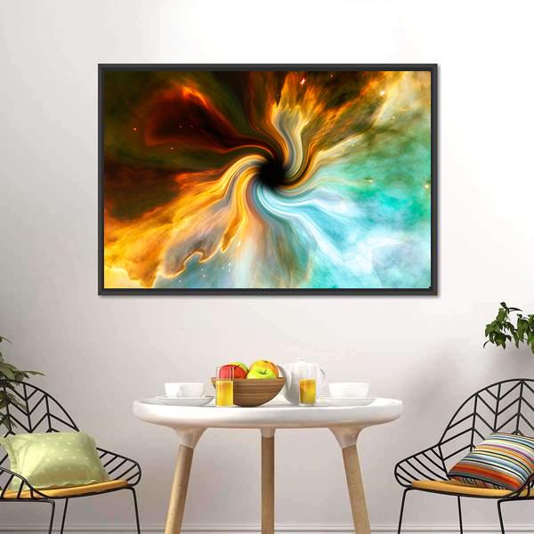 Cosmic Black Hole Canvas Wall Art-1 Piece-Floating Frame-24" x 16"-Tiaracle