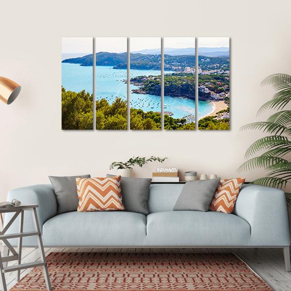 Costa Brava Calella Aerial View Canvas Wall Art-5 Horizontal-Gallery Wrap-22" x 12"-Tiaracle