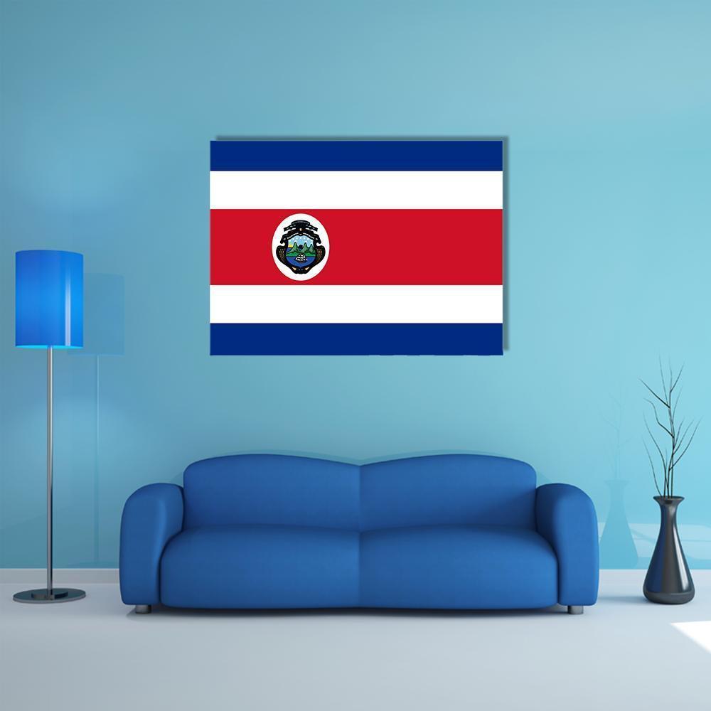 Costa Rica Flag Canvas Wall Art-1 Piece-Gallery Wrap-36" x 24"-Tiaracle