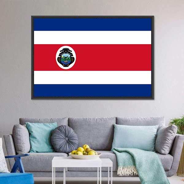 Costa Rica Flag Canvas Wall Art-3 Horizontal-Gallery Wrap-25" x 16"-Tiaracle
