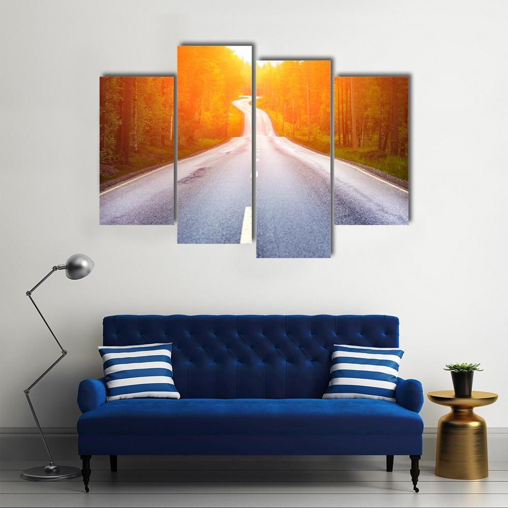 Country Road Sweden Canvas Wall Art-4 Pop-Gallery Wrap-50" x 32"-Tiaracle