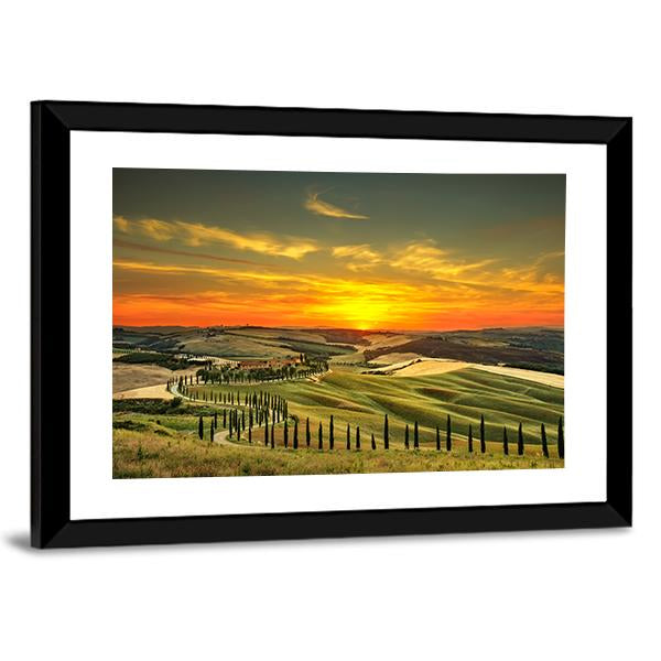 Countryside Farm Italy Canvas Wall Art-3 Horizontal-Gallery Wrap-25" x 16"-Tiaracle