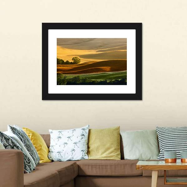 Countryside Landscape Tuscany Canvas Wall Art-1 Piece-Framed Print-20" x 16"-Tiaracle