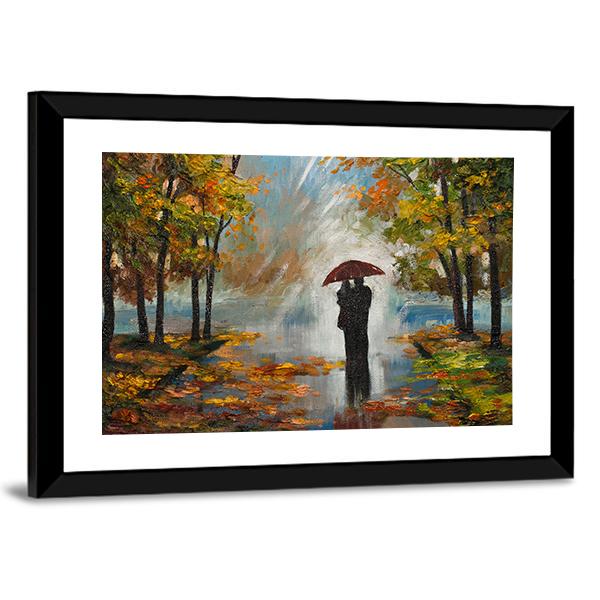 Couple In The Forest Canvas Wall Art-5 Horizontal-Gallery Wrap-22" x 12"-Tiaracle