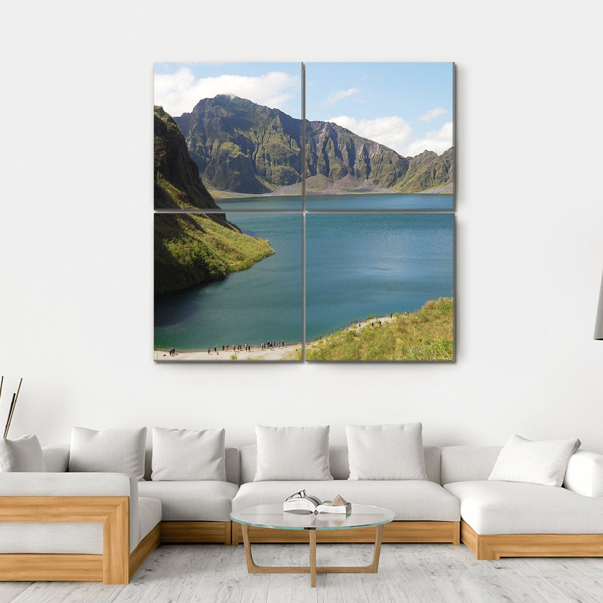 Crater Lake Philippines Canvas Wall Art-4 Square-Gallery Wrap-17" x 17"-Tiaracle