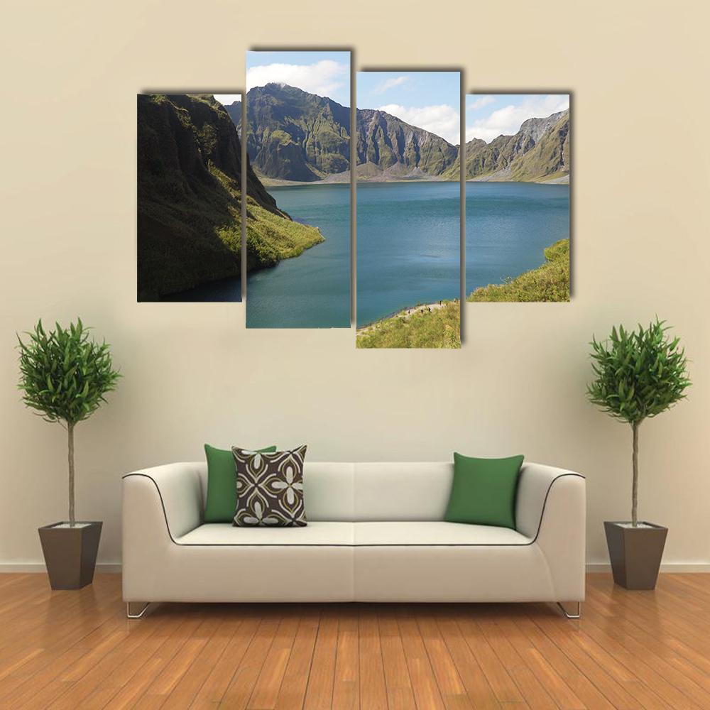 Crater Lake Philippines Canvas Wall Art-4 Pop-Gallery Wrap-50" x 32"-Tiaracle