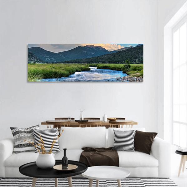 Cub Lake Trail Panoramic Canvas Wall Art-1 Piece-36" x 12"-Tiaracle