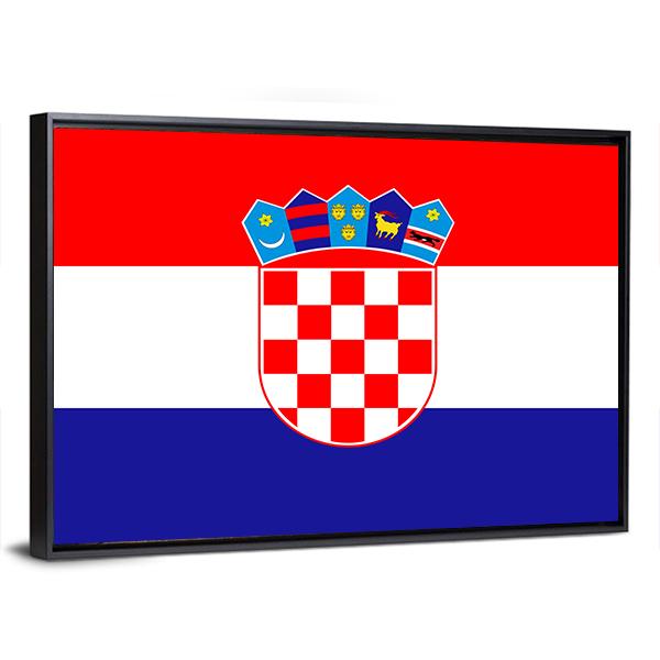 Croatia Flag Canvas Wall Art-5 Horizontal-Gallery Wrap-22" x 12"-Tiaracle