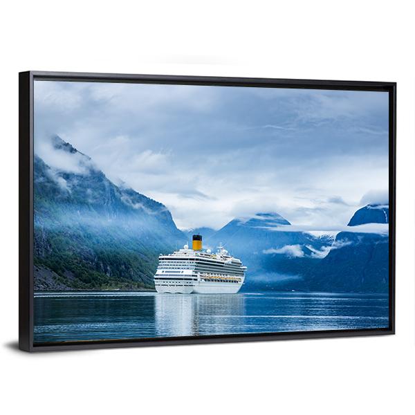 Cruise Ship Norway Canvas Wall Art-5 Horizontal-Gallery Wrap-22" x 12"-Tiaracle