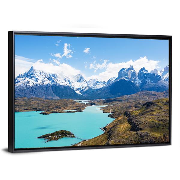 Cuernos Del Paine Canvas Wall Art-5 Horizontal-Gallery Wrap-22" x 12"-Tiaracle