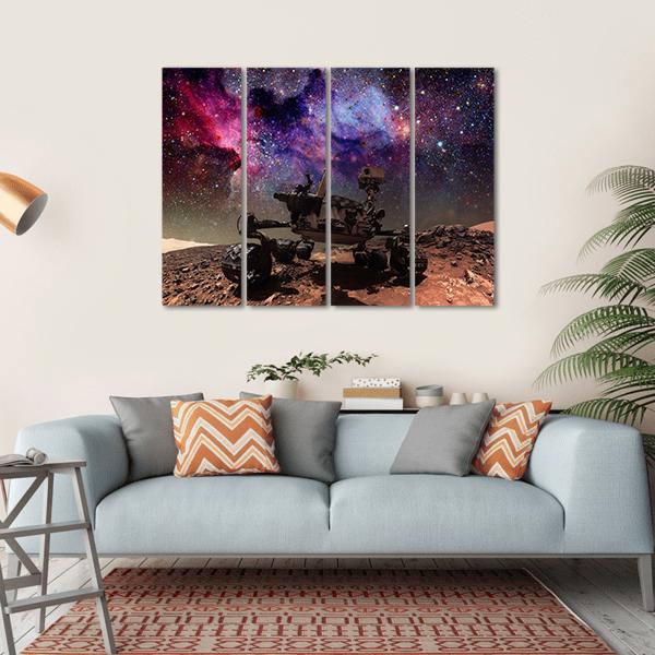 Curiosity Rover On Mars Canvas Wall Art-4 Horizontal-Gallery Wrap-34" x 24"-Tiaracle