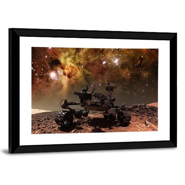 Curiosity Rover On Mars Canvas Wall Art-5 Horizontal-Gallery Wrap-22" x 12"-Tiaracle