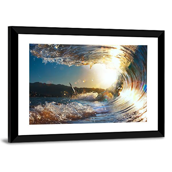 Curly Breaking Wave Canvas Wall Art-5 Horizontal-Gallery Wrap-22" x 12"-Tiaracle