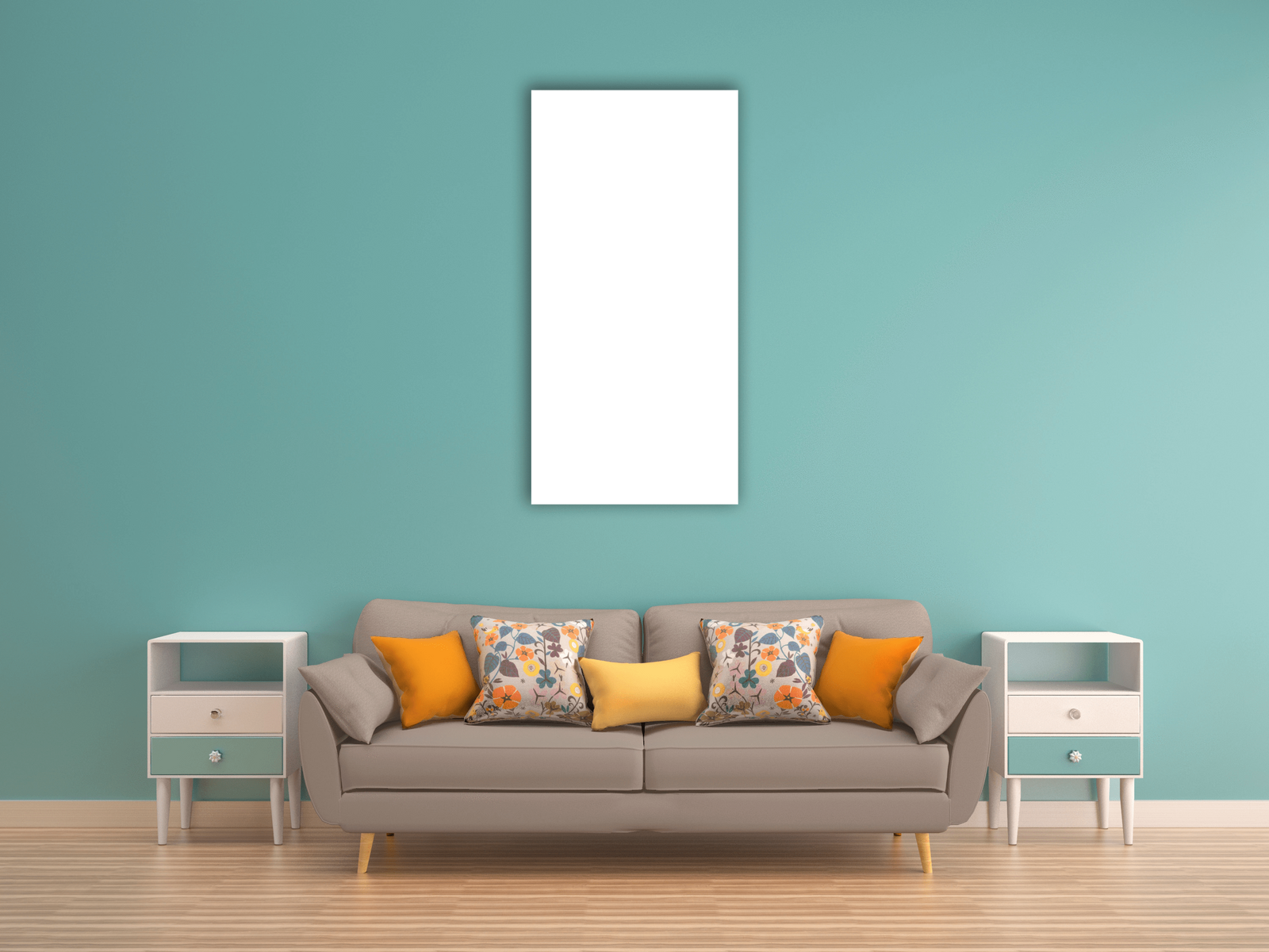 Custom Canvas Wall Art - 1 Panel Vertical-12x24-Grayscale-Tiaracle