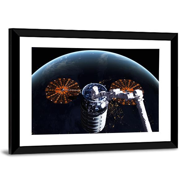 Cygnus Spacecraft In Space Canvas Wall Art-3 Horizontal-Gallery Wrap-25" x 16"-Tiaracle