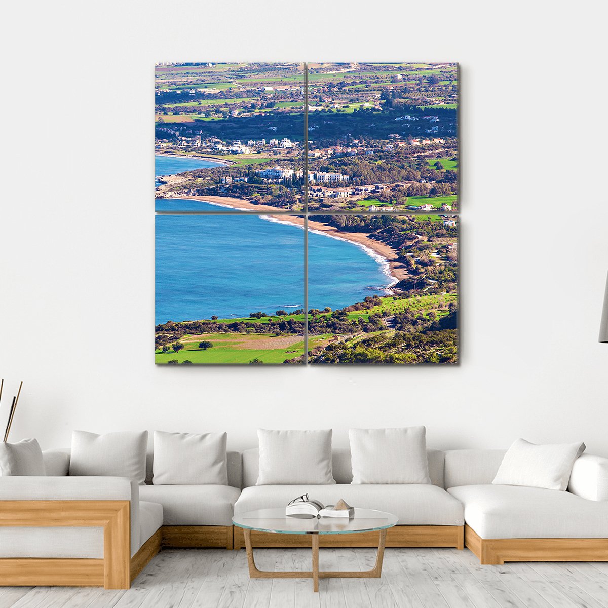 Cyprus Latchi Panorama Canvas Wall Art-4 Square-Gallery Wrap-17" x 17"-Tiaracle