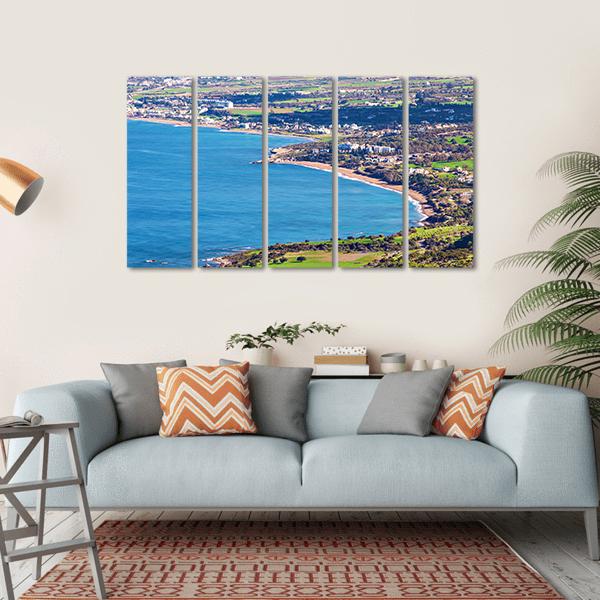 Cyprus Latchi Panorama Canvas Wall Art-5 Horizontal-Gallery Wrap-22" x 12"-Tiaracle