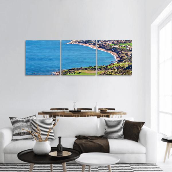 Cyprus Latchi Panoramic Canvas Wall Art-3 Piece-25" x 08"-Tiaracle