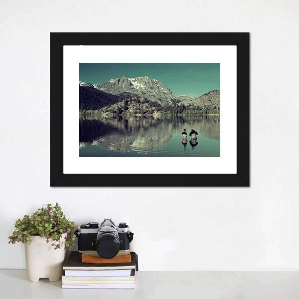 Dad Fishing With Son Canvas Wall Art-3 Horizontal-Gallery Wrap-25" x 16"-Tiaracle