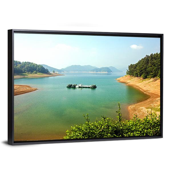 Daecheongho Lake Canvas Wall Art-3 Horizontal-Gallery Wrap-25" x 16"-Tiaracle