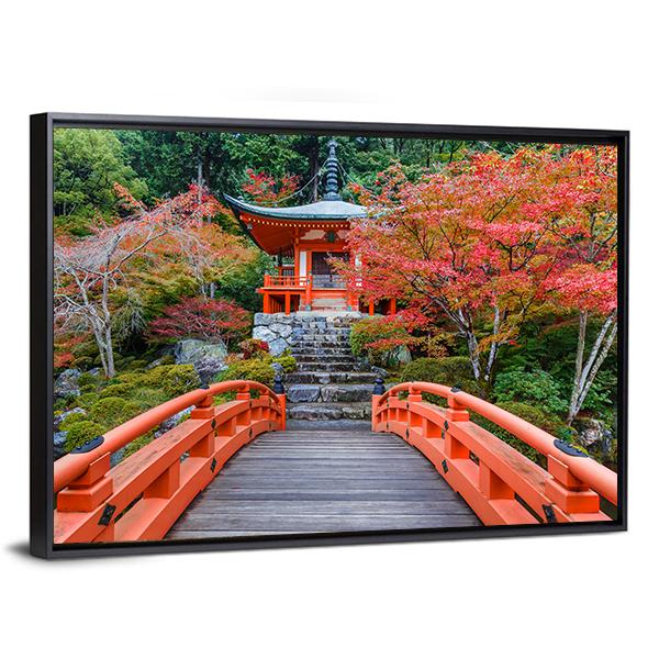 Daigoji Temple In Autumn Canvas Wall Art-3 Horizontal-Gallery Wrap-25" x 16"-Tiaracle