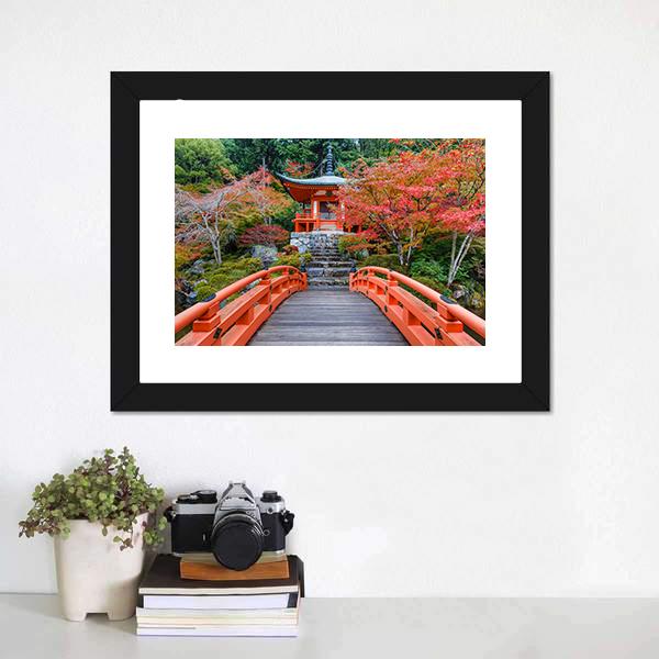Daigoji Temple In Autumn Canvas Wall Art-3 Horizontal-Gallery Wrap-25" x 16"-Tiaracle