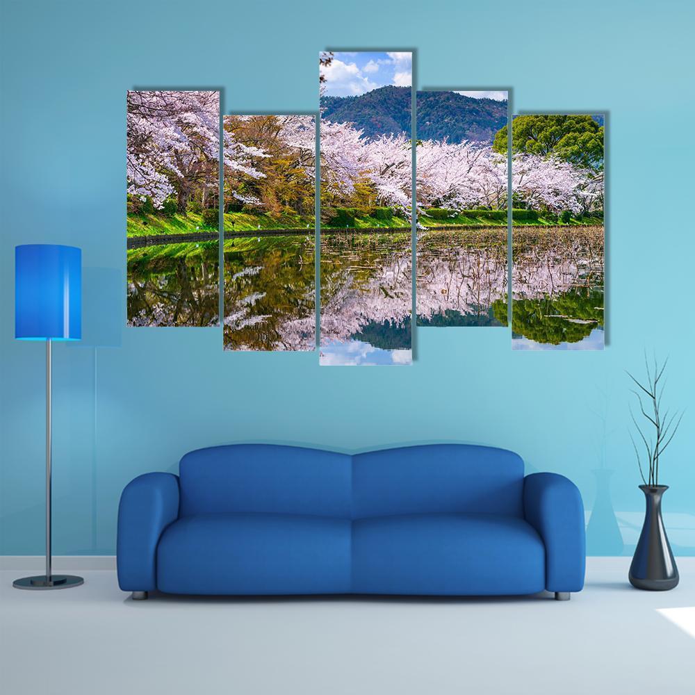 Daikaku-ji Temple's Pond Canvas Wall Art-5 Pop-Gallery Wrap-47" x 32"-Tiaracle