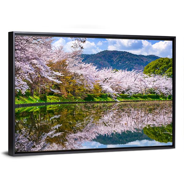 Daikaku-ji Temple's Pond Canvas Wall Art-3 Horizontal-Gallery Wrap-25" x 16"-Tiaracle