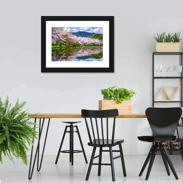 Daikaku-ji Temple's Pond Canvas Wall Art-3 Horizontal-Gallery Wrap-25" x 16"-Tiaracle