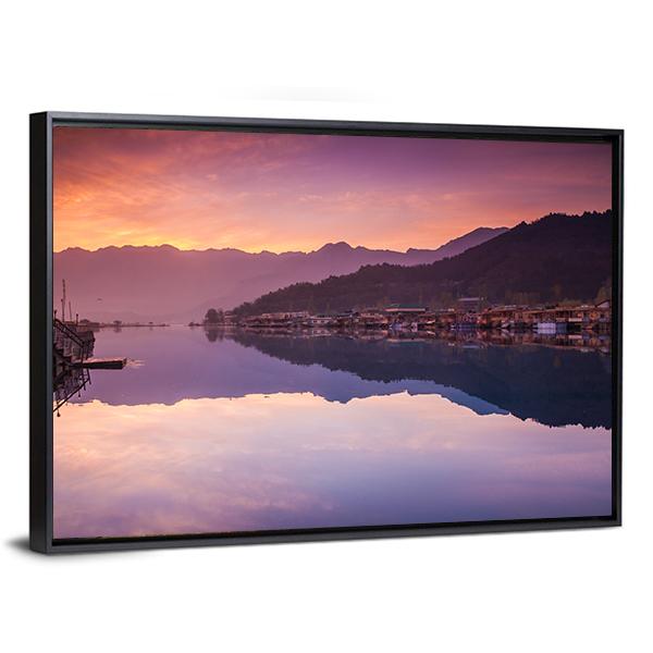 Dal Lake Kashmir Canvas Wall Art-3 Horizontal-Gallery Wrap-25" x 16"-Tiaracle