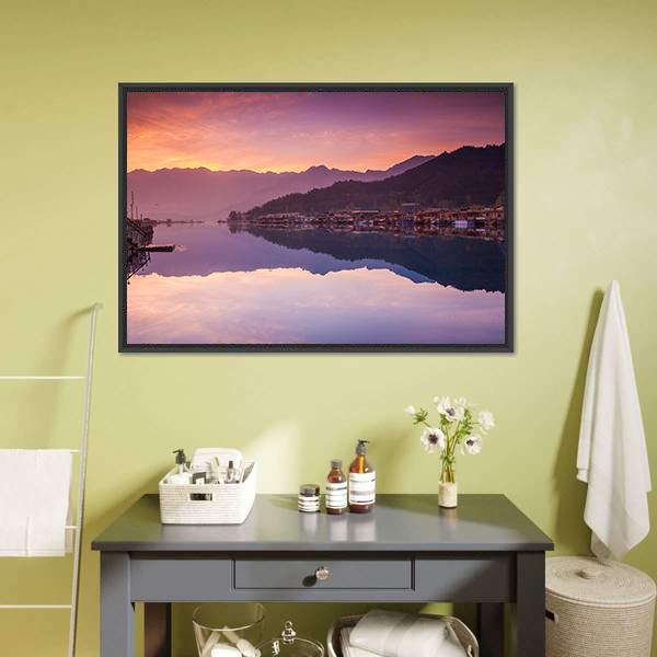 Dal Lake Kashmir Canvas Wall Art-3 Horizontal-Gallery Wrap-25" x 16"-Tiaracle