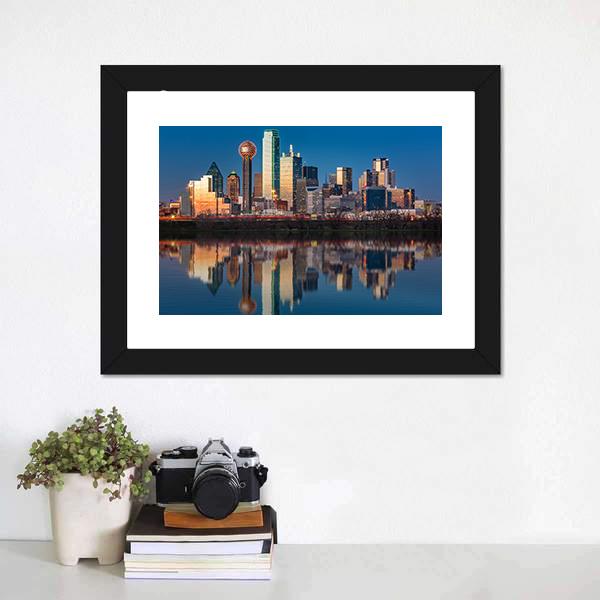 Dallas Skyline Canvas Wall Art-5 Horizontal-Gallery Wrap-22" x 12"-Tiaracle