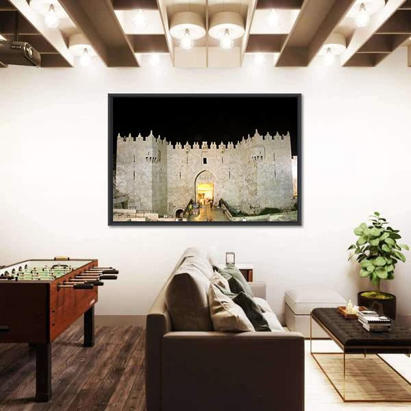 Damascus Gate Entrance Canvas Wall Art-5 Horizontal-Gallery Wrap-22" x 12"-Tiaracle