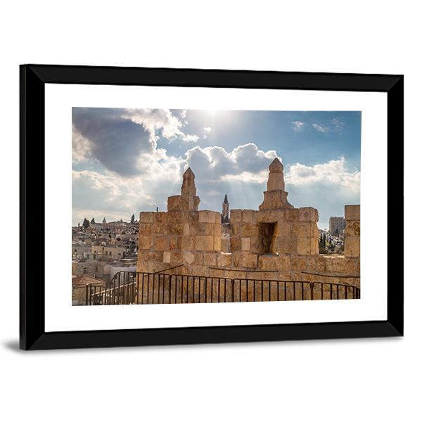 Damascus Gate Jerusalem Canvas Wall Art-5 Horizontal-Gallery Wrap-22" x 12"-Tiaracle