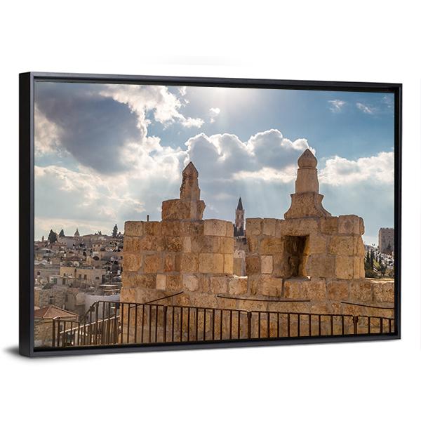 Damascus Gate Jerusalem Canvas Wall Art-3 Horizontal-Gallery Wrap-25" x 16"-Tiaracle