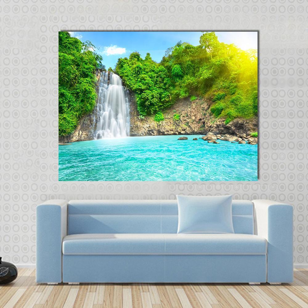 Dambri Waterfall Vietnam Canvas Wall Art-1 Piece-Gallery Wrap-48" x 32"-Tiaracle