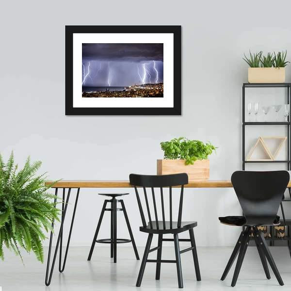 Dark Stormy Night Panoramic Canvas Wall Art-1 Piece-36" x 12"-Tiaracle