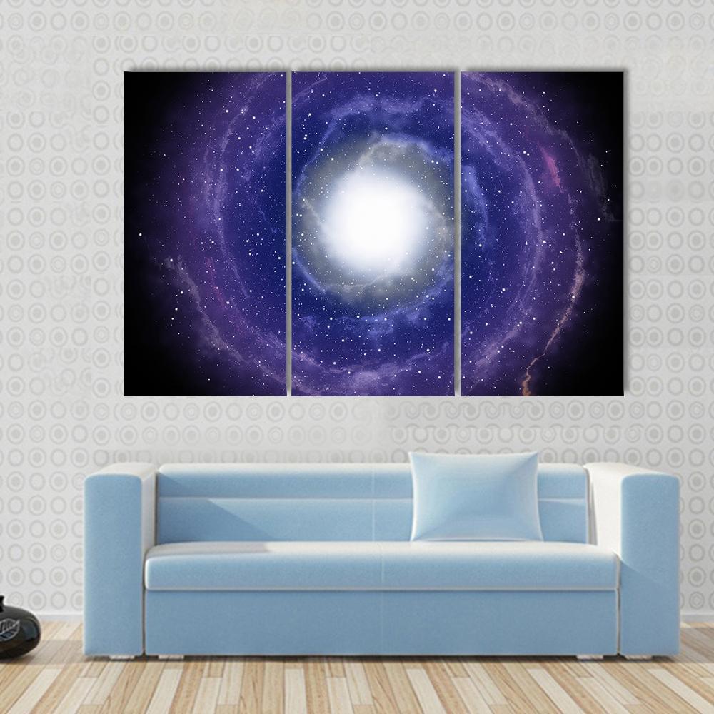 Deep Spiral Galaxy Canvas Wall Art-3 Horizontal-Gallery Wrap-37" x 24"-Tiaracle