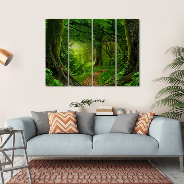 Deep Tropical Jungle Canvas Wall Art-4 Horizontal-Gallery Wrap-34" x 24"-Tiaracle