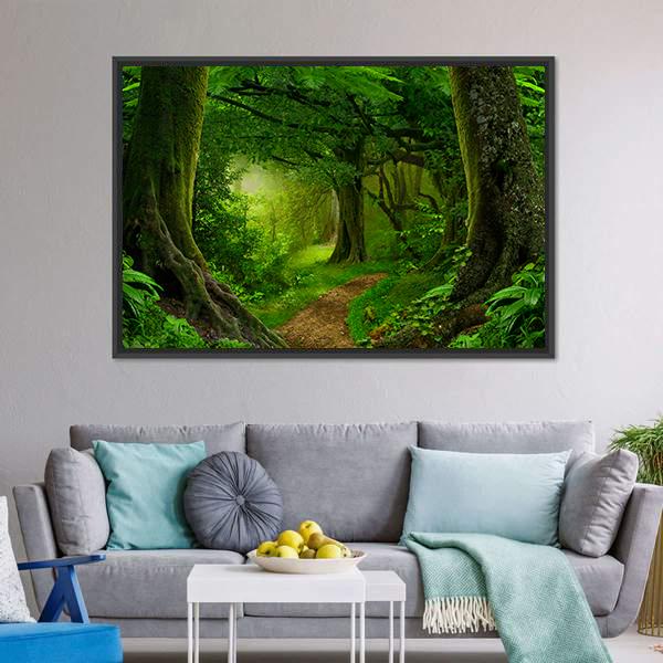Deep Tropical Jungle Canvas Wall Art-3 Horizontal-Gallery Wrap-25" x 16"-Tiaracle