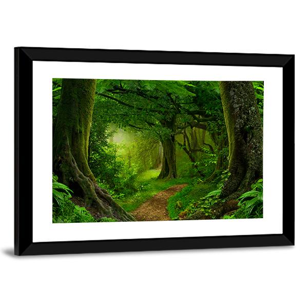 Deep Tropical Jungle Canvas Wall Art-3 Horizontal-Gallery Wrap-25" x 16"-Tiaracle