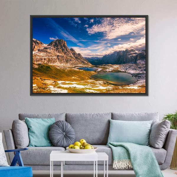 Del Piani Lakes Panoramic Canvas Wall Art-1 Piece-36" x 12"-Tiaracle
