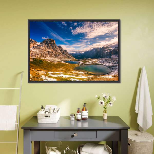 Del Piani Lakes Panoramic Canvas Wall Art-1 Piece-36" x 12"-Tiaracle